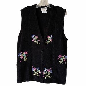 Northern Traditions Knit Floral Vest, size XL